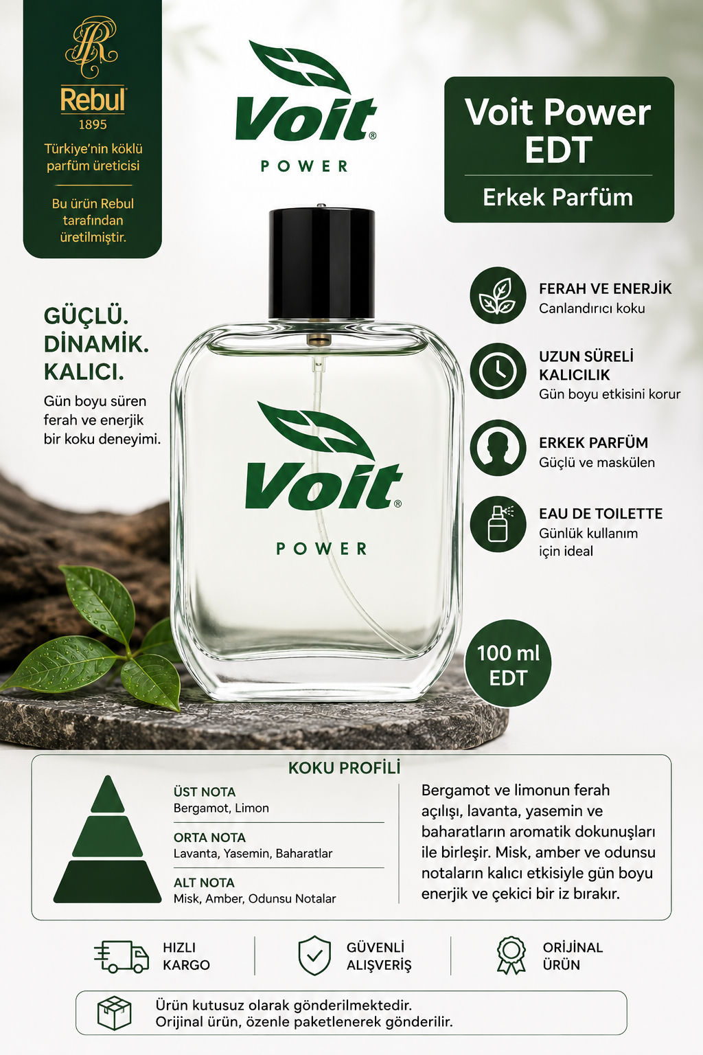 Voit Power EDP 100 ML Erkek Parfüm ( Kutusuz ) Eau de Parfüm For Man