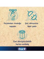 Oral-B Pro Series 1 Elektrikli Şarjlı Diş Fırçası 2li Set Siyah, Mavi - 4 Adet Yedek Başlık Yumuşak