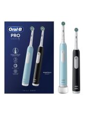Oral-B Pro Series 1 Elektrikli Şarjlı Diş Fırçası 2li Set Siyah, Mavi - 4 Adet Yedek Başlık Yumuşak