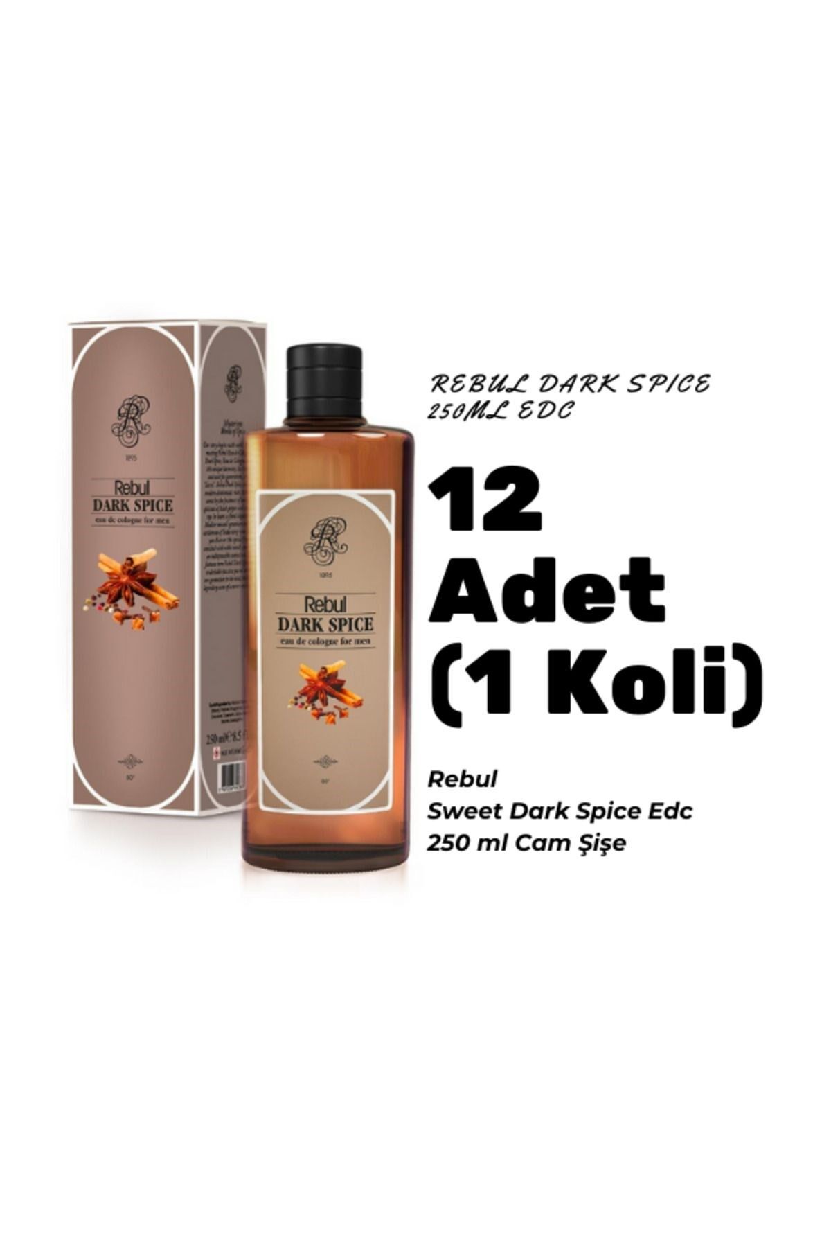 Rebul Dark Spice Edc 250ml Cam Şişeli Kolonya 12 Adet (1 Koli)
