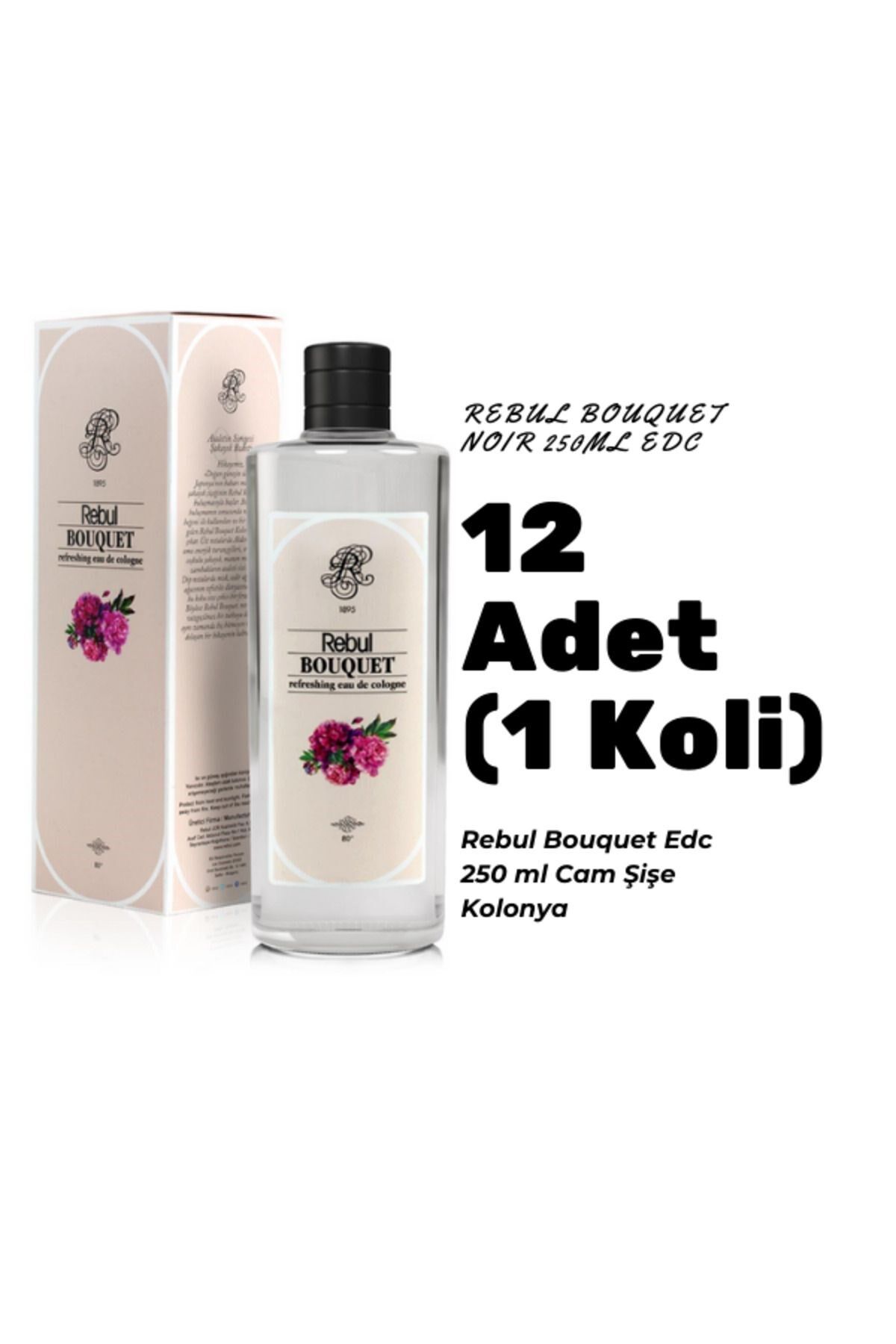 Rebul Bouquet Edc 250ml Cam Şişeli Buket Çiçeği Kokulu Kolonya 12 Adet (1 Koli)