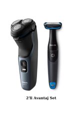 Philips S3144/00 Islak/Kuru Sinek Kaydı Tıraş Makinesi - BG1024 Banyo Vücut Bakım Makinesi 2'li Set