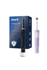 Oral-B D103 Şarjlı/elektrikli Diş Fırçası Vitality Pro 2'li Siyah&lila Avantaj Paketi