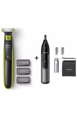 Philips QP2724 Oneblade Şekillendirici Tıraş Makinesi + Kaş, Burun Ve Kulak Kılı Makinesi Hediye