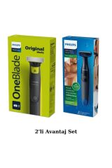 Philips QP2724/10 OneBlade Yüz Şekillendirici - BG1024 Banyo Vücut Tıraş Makinesi Islak/Kuru 2li Set