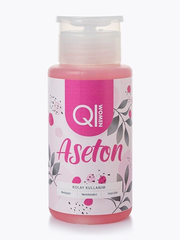 Qiwomen Besleyici Oje Çıkarıcı Pompalı Aseton 200ml