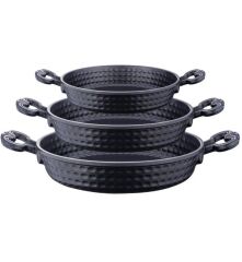 Bambum Pade 3'lü 18-20-22 cm Yuvarlak Döküm Sahan Seti