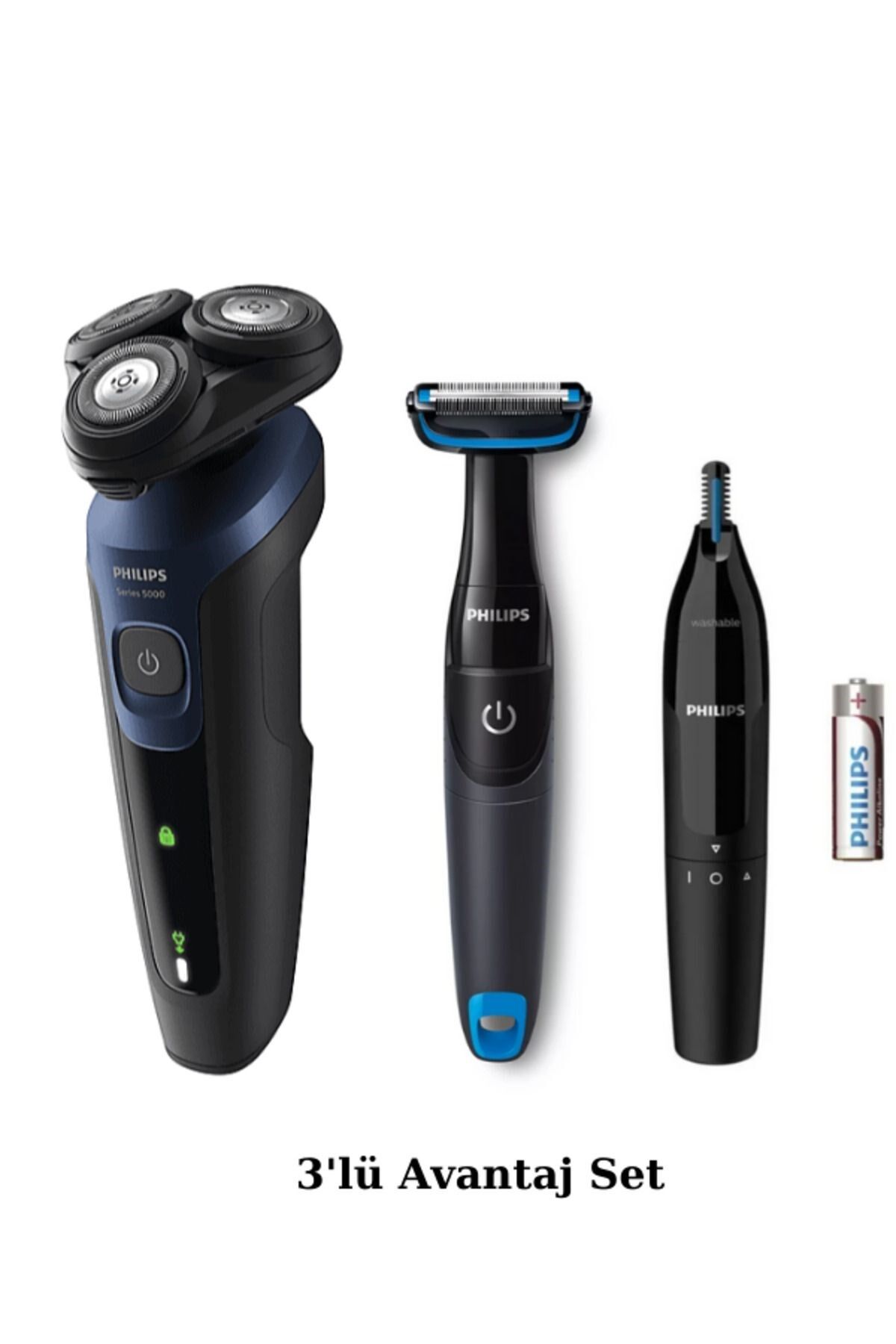 Philips S5445 Islak/kuru Sinek Kaydı Tıraş - Banyo Vücut Bakım - Kulak-Burun Tüy Kesme Makinesi Seti