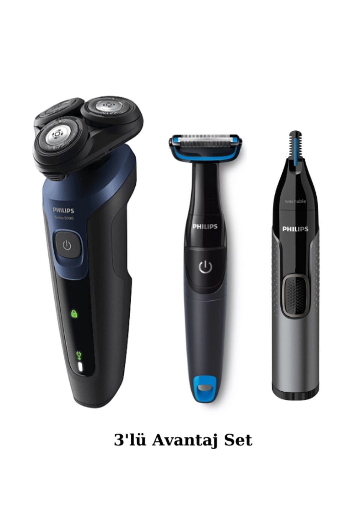 Philips S5445 Islak/kuru Sinek Kaydı Tıraş - Banyo Vücut Bakım - Kulak-Burun Tüy Kesme Makinesi Seti