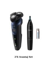 Philips S5445 Islak/kuru Sinek Kaydı Tıraş - Kulak-Burun Tüy Kesme Makinesi 2'li Avantaj Set