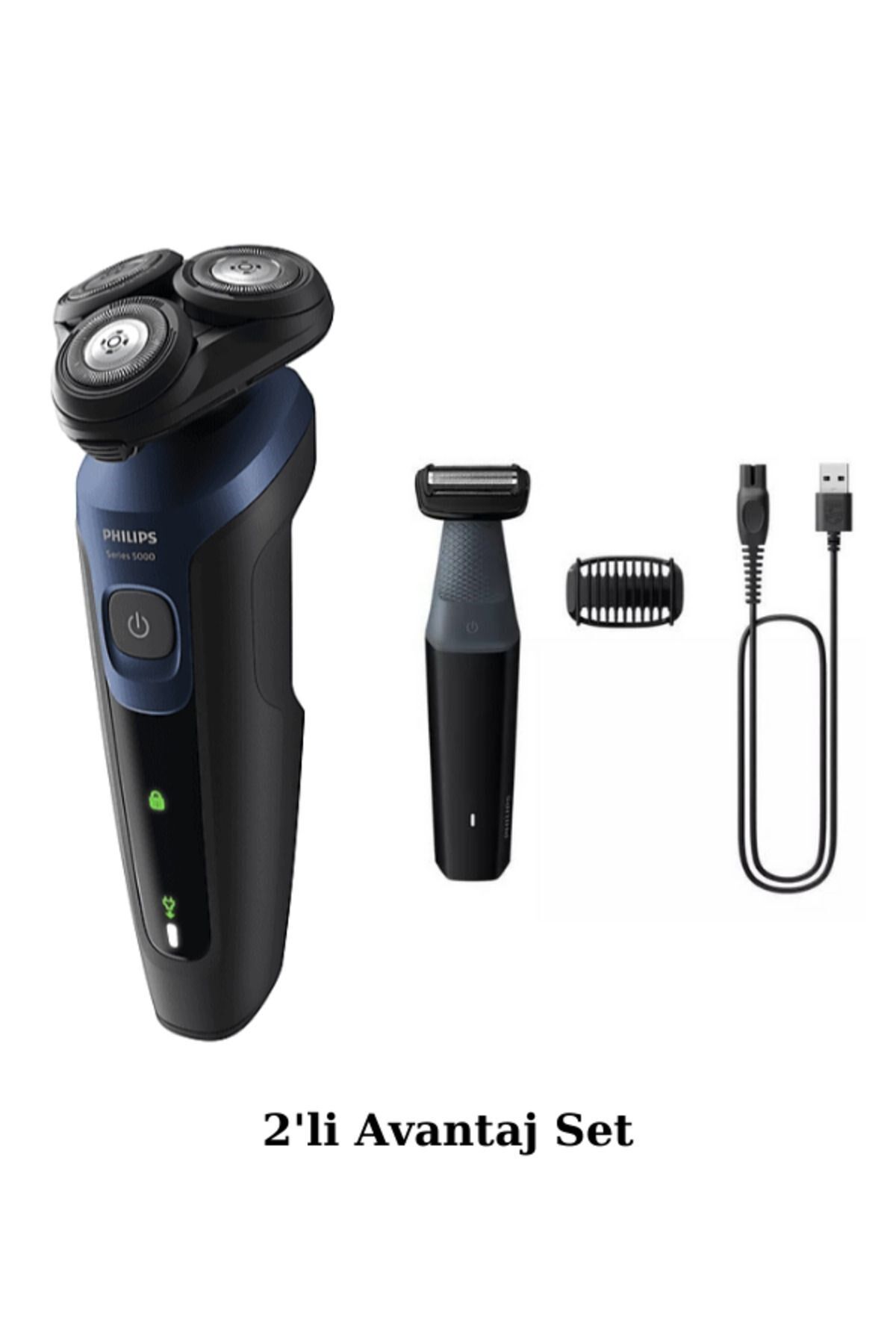 Philips S5445 Islak/kuru Sinek Kaydı Tıraş Makinesi - BG3017 Banyo Vücut Bakım Tıraş Makinesi Seti