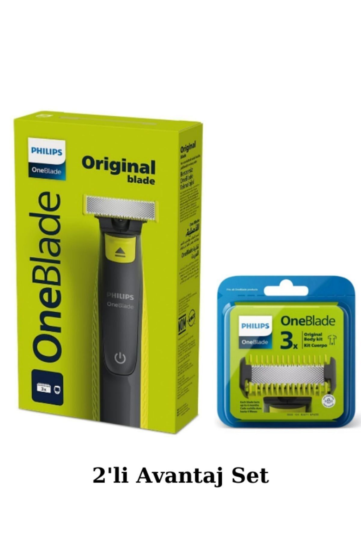 Philips Qp2724/10 Oneblade Yüz Ve Vücut Şekilendirici Qp630/51 3'lü Yedek Bıçak Avantaj Set