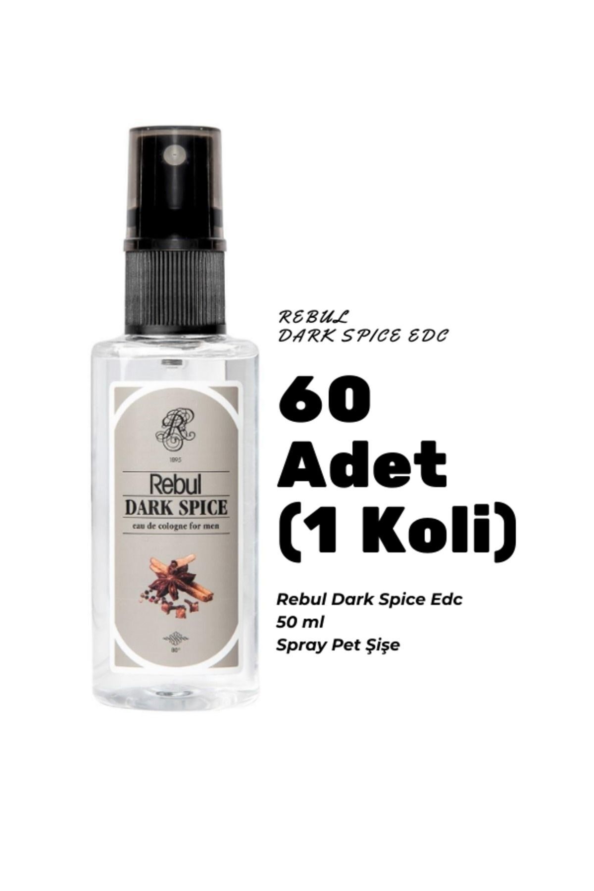 Rebul Dark Spice Edc 50ml Sprey Pet Şişe 60 Adet (1 koli) Dark Spice Kokulu Kolonya