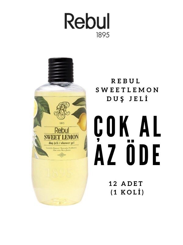 Rebul Sweet Lemon Duş Jeli 500ml x12 | Çok Al Az Öde | Canlandırıcı Limon Kokusu | Ekonomik Paket