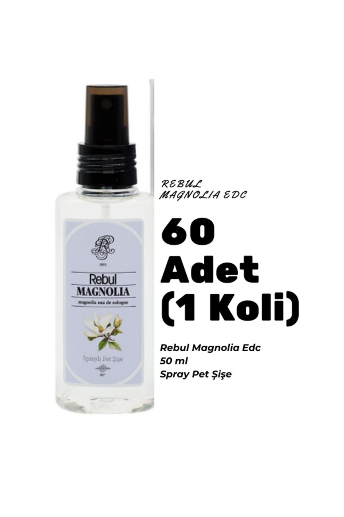 Rebul Magnolia Edc 50ml Sprey Pet Şişe 60 Adet (1 koli) Magnolia Kokulu Kolonya