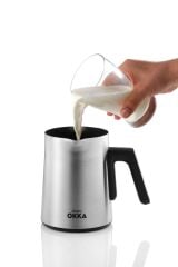 Arzum OK0027 OKKA Rich Moka Pot Karıştırıcılı Metal İtalyan ve Türk Kahve Makinesi - Krom 5 Fincan