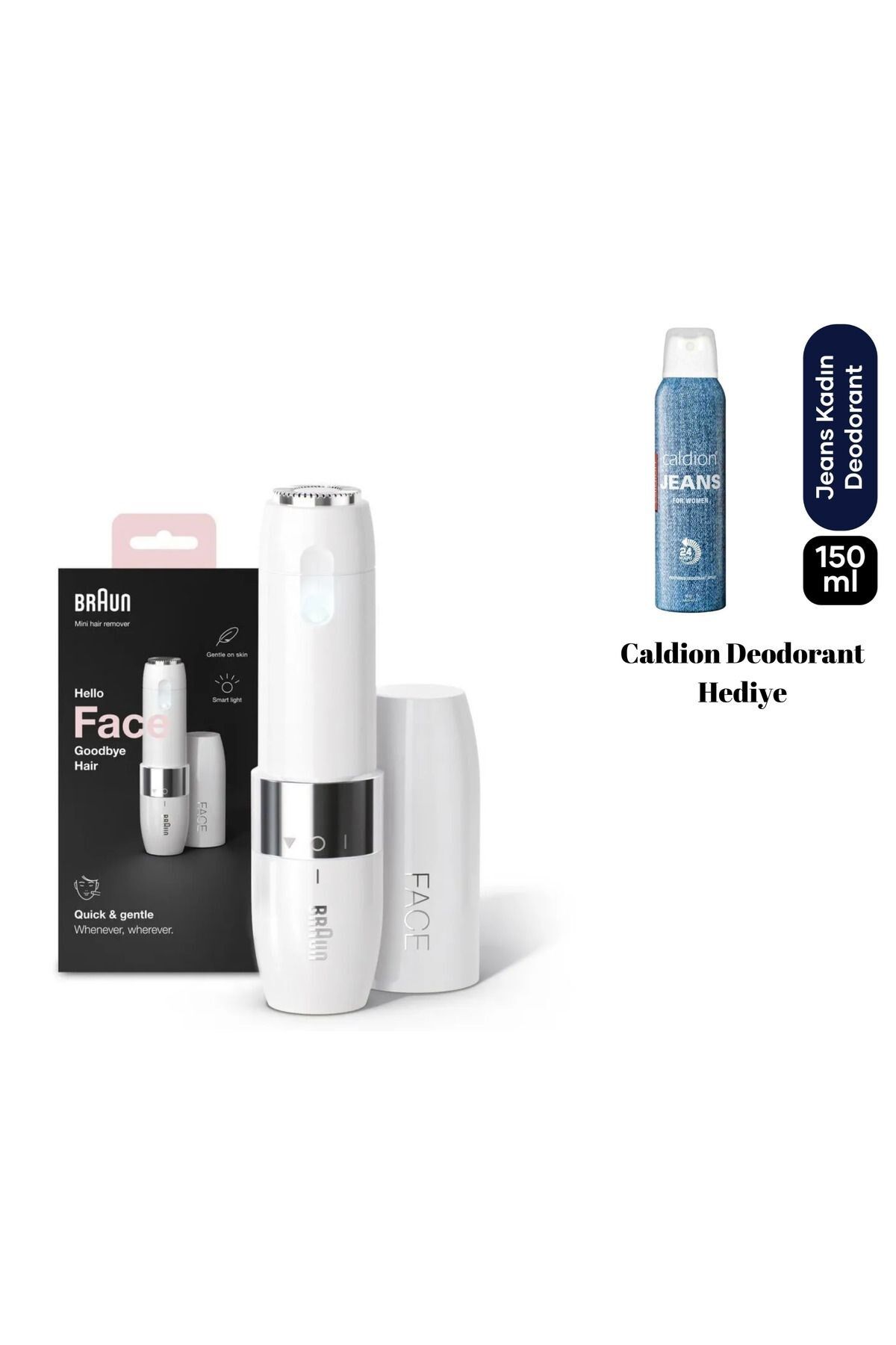 Braun FS1000 Taşınabilir Seyahat Boy Yüz Tüy Alma Makinesi + Hediye Deodorant