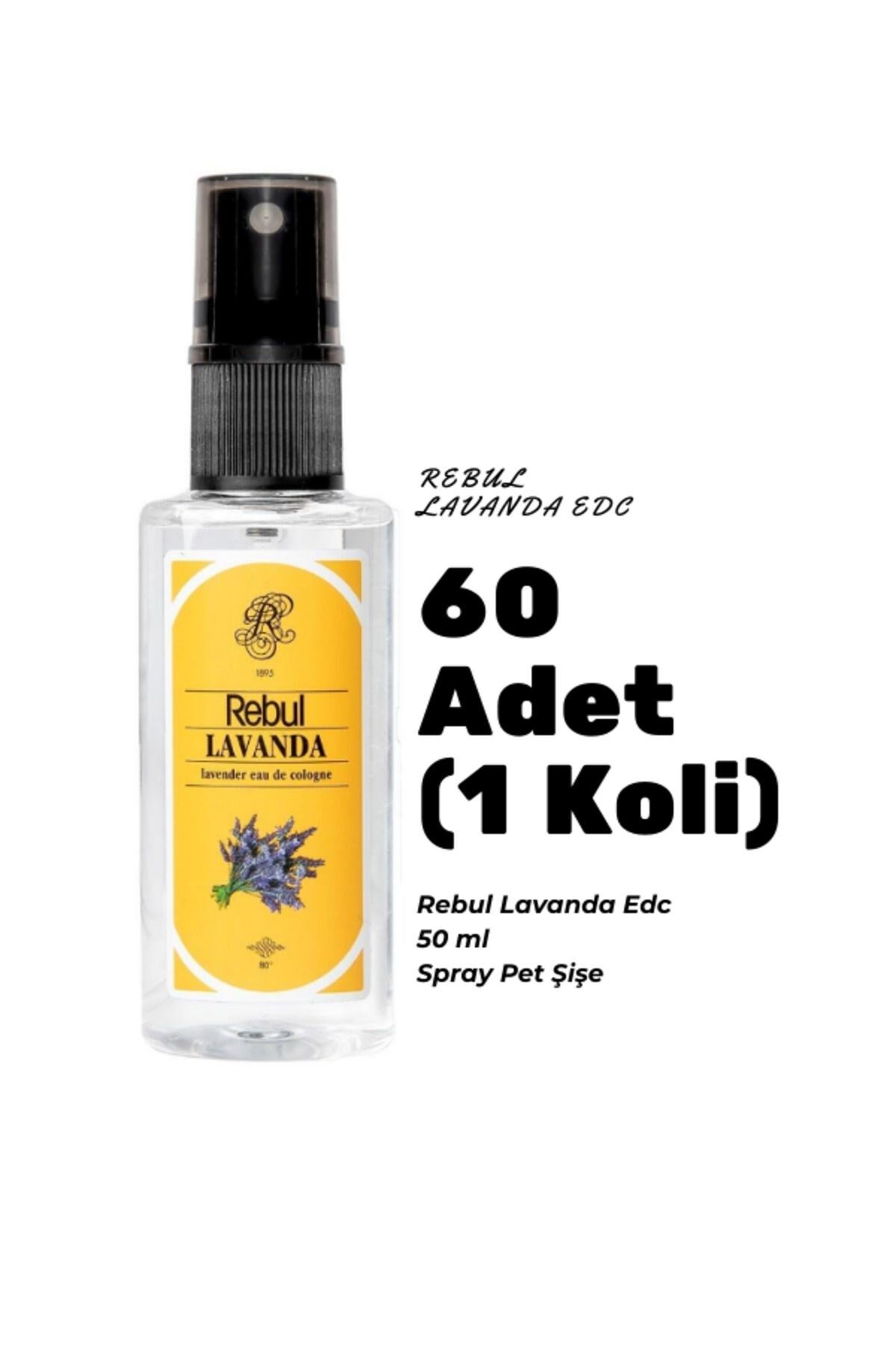 Rebul Lavanda Edc 50ml Sprey Pet Şişe 60 Adet (1 koli) Lavanda Kokulu Kolonya