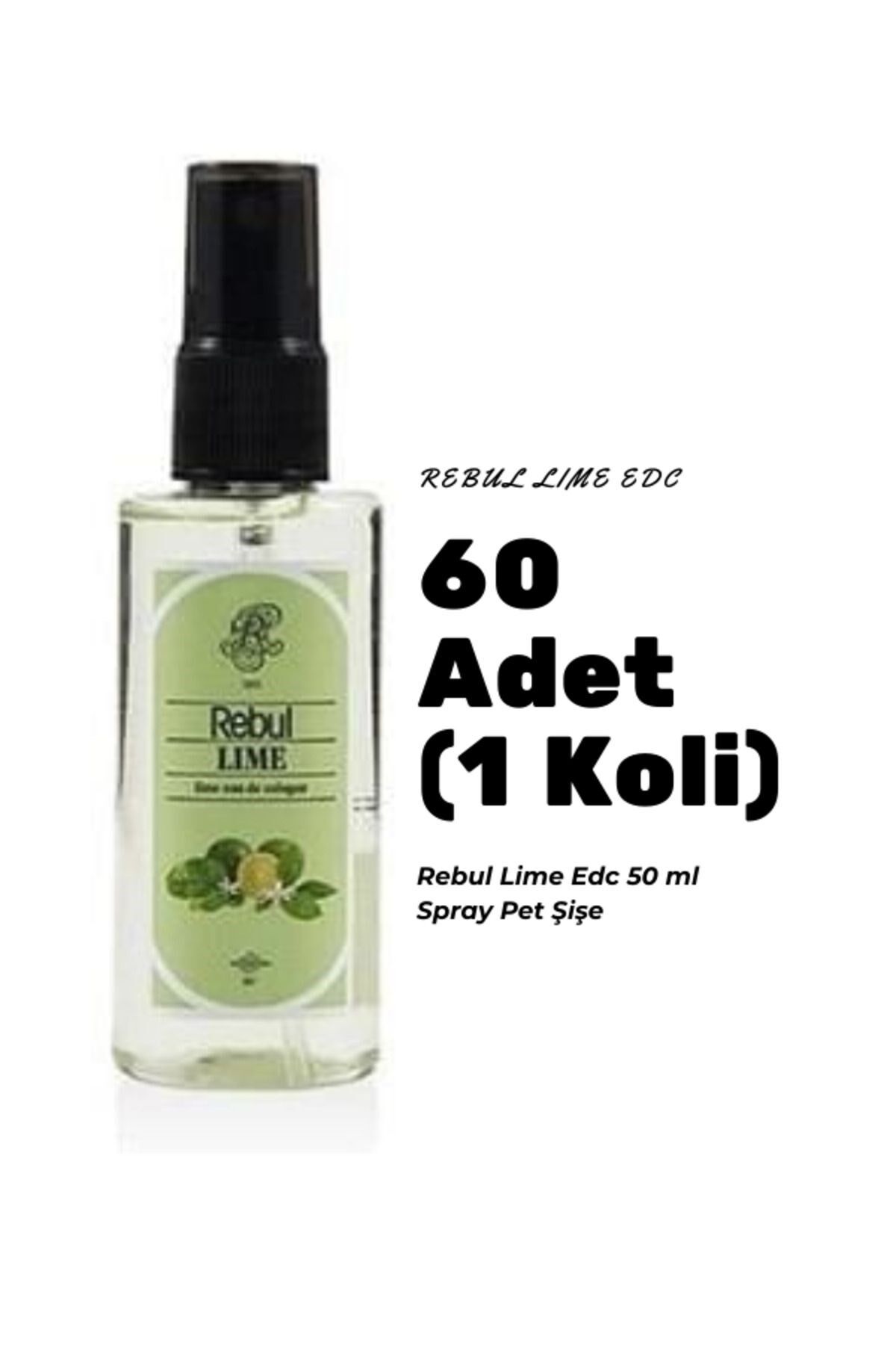 Rebul LIME Edc 50ml Sprey Pet Şişe 60 Adet (1 koli) LIME Kokulu Kolonya