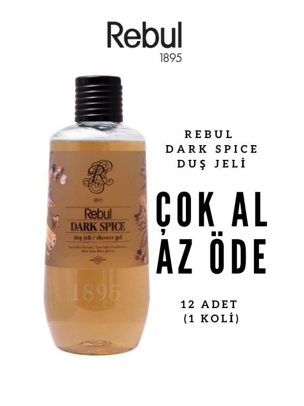 Dark Spice Duş Jeli 500ml x12 | Çok Al Az Öde | Baharatlı Derin Koku | Ekonomik Paket