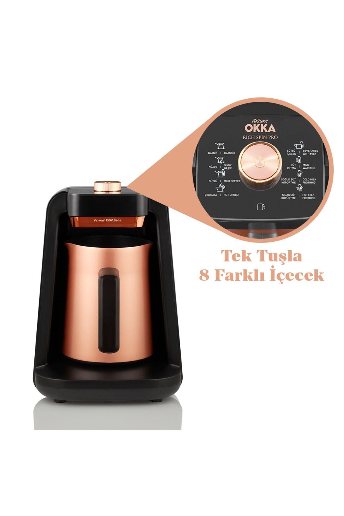 Arzum Okka Rich Spin Pro OK0020 Bakır Türk Kahve Makinesi