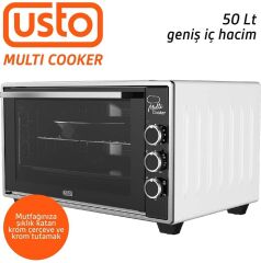 Usto 2105 Airfry Özellikli 50lt Multi Cooker Midi Fırın Beyaz