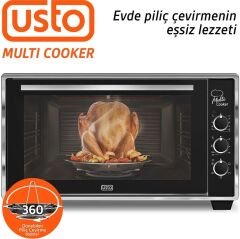 Usto 2105 Airfry Özellikli 50lt Multi Cooker Midi Fırın Beyaz