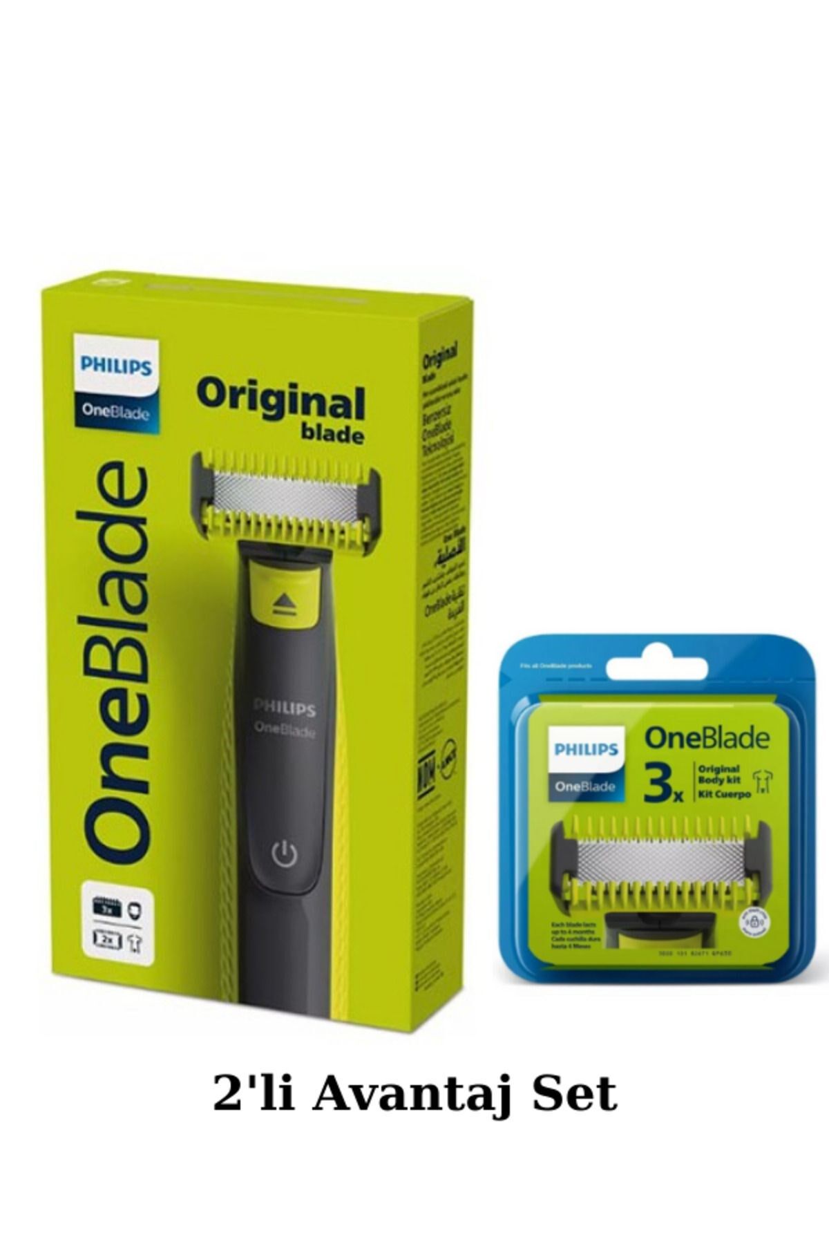 Philips Qp2824/10 Oneblade Yüz Ve Vücut Şekilendirici Qp630/51 3'lü Yedek Bıçak Avantaj Set