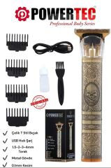 Powertec TR-1210 Profesyonel Usb Şarjlı Sakal Vücut Kıl Tüy Alma Lazer Öncesi Epilasyon Makinesi