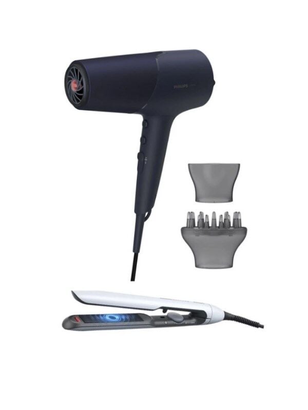 5000 Series BHD510 2300W Saç Kurutma Makinesi - BHS520 İyonlu Seramik Saç Düzleştirici 2'li Set