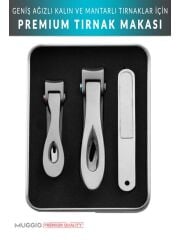 Muggio Ultra Geniş Ağızlı Tırnak Makası Seti 3 Parça | Kalın ve Mantarlı Tırnaklar İçin