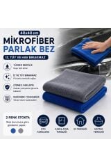 Muggio 40x40 Mikrofiber Parlak Bez Oto Kurulama Temizlik Bezi İz Tüy Hav Bırakmaz 1 Adet