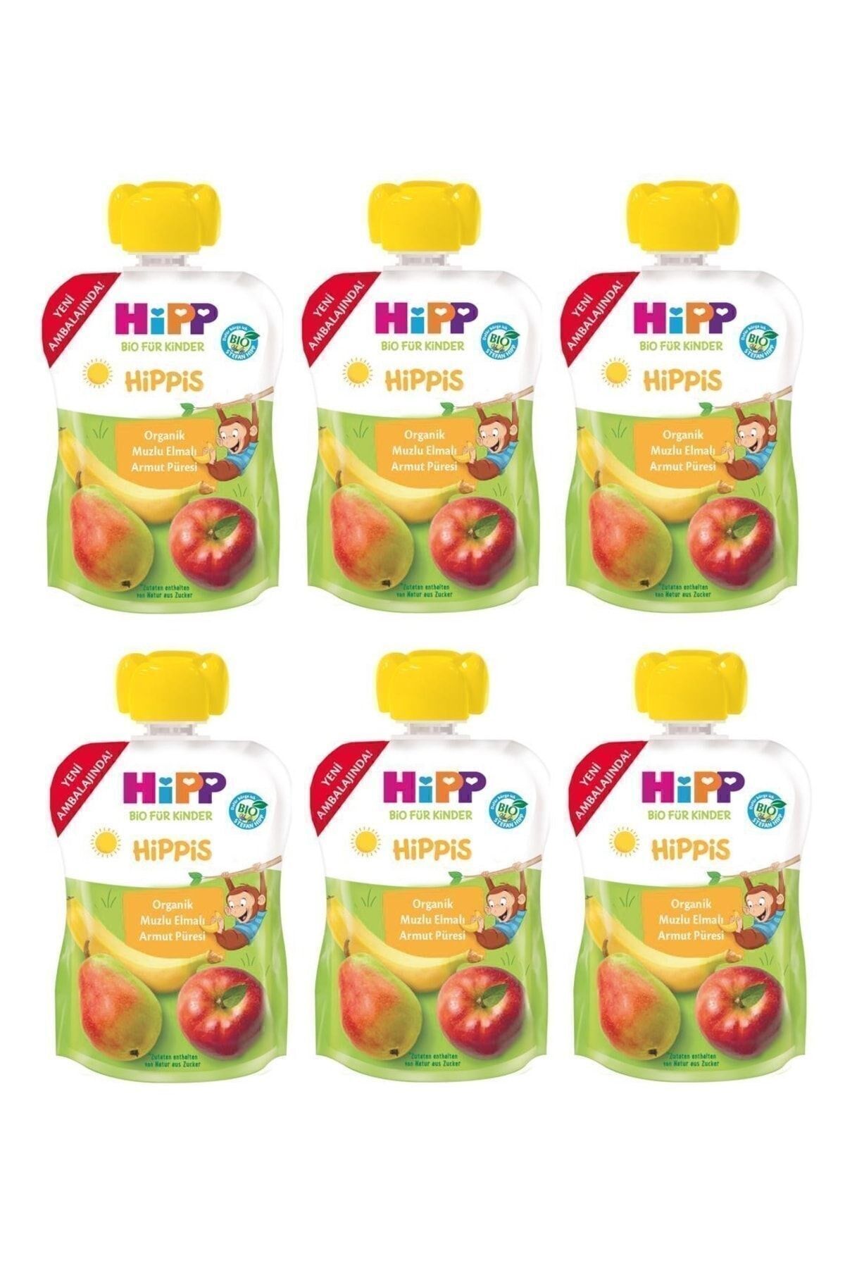 HiPP Organik Muzlu Elmalı Armut Püresi 100 Gr X 6 Adet