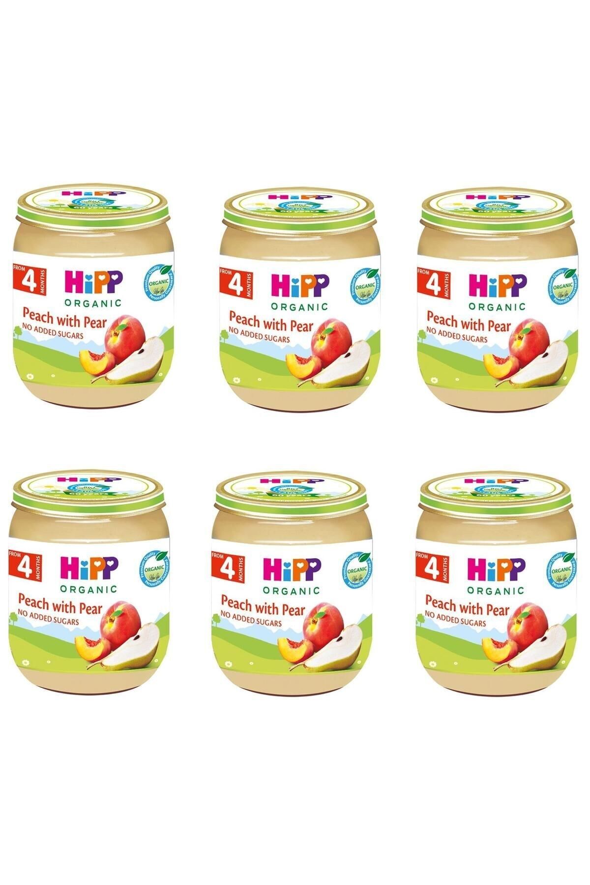 HiPP Kavanoz Maması Organik Armutlu Şeftali Püresi 125 gr 6 Adet