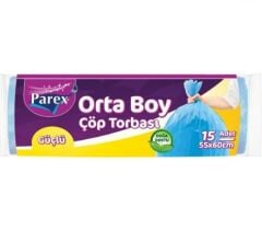 Parex Güçlü Orta Boy Çöp Torbası Mavi 55 x 60 CM