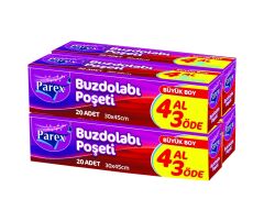 Parex Buzdolabı Poşeti Büyük Boy 4 Al 3 Öde 4 20 30 X 45 Cm