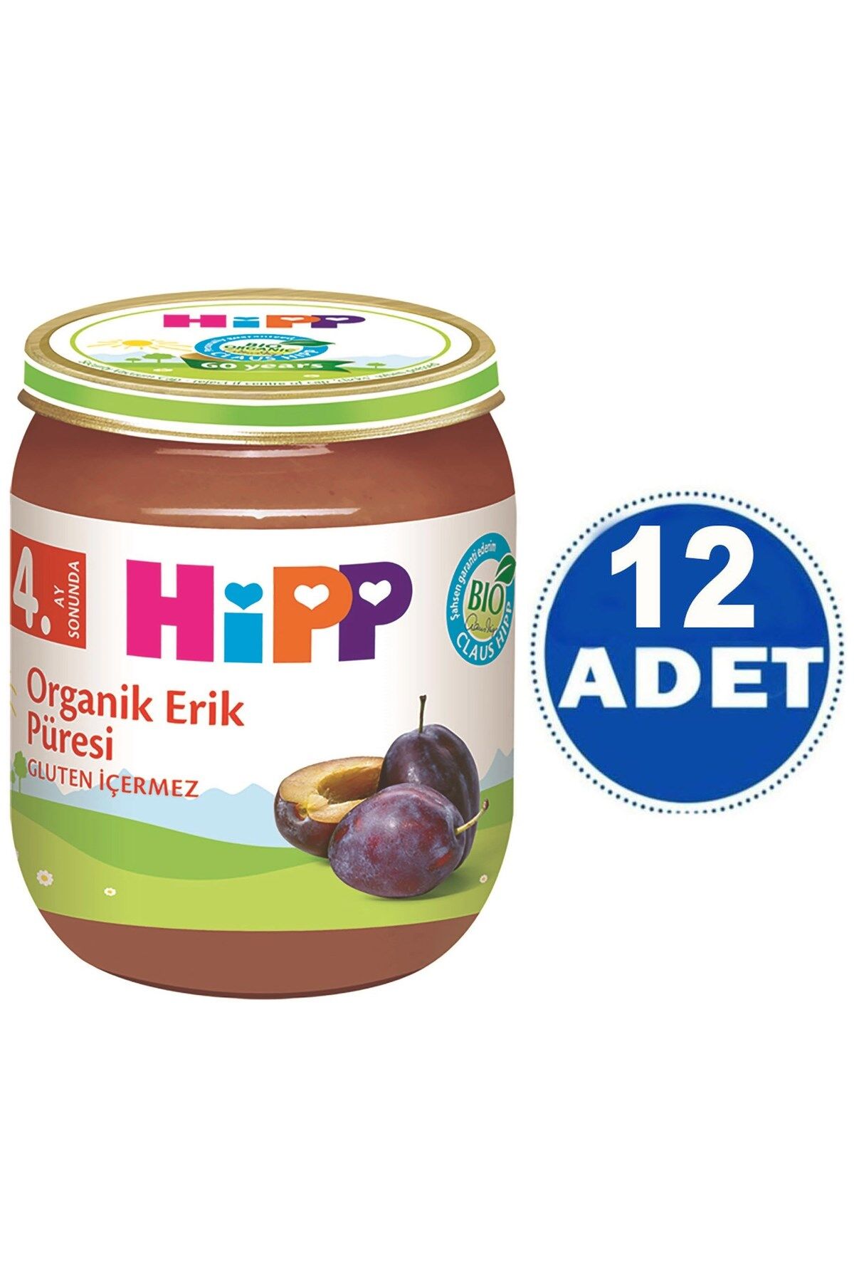 HiPP Kavanoz Maması Organik Erik Püresi 125 gr 12 Adet