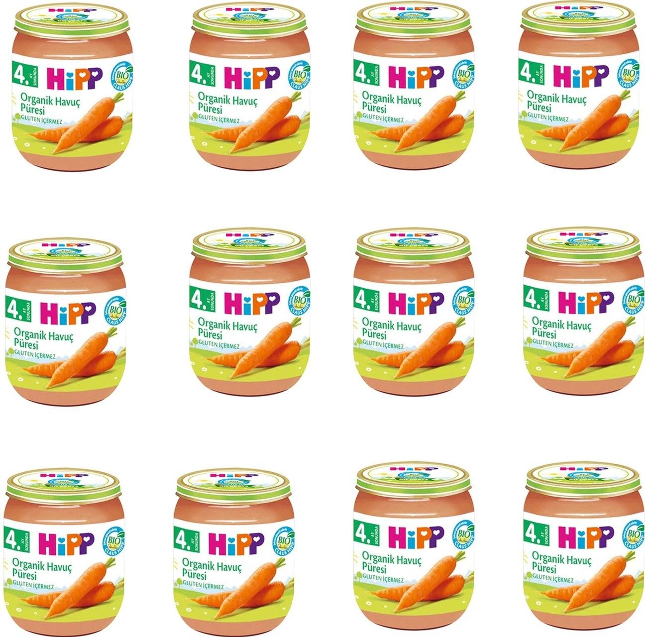 Hipp Kavanoz Maması Organik Havuç Püresi 125 G 12 Adet