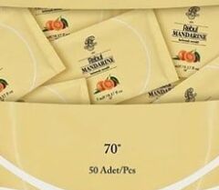 Rebul Mandarine 250 ml Cam Şişe Kolonya 2'li + 50 Adet Tekli Paket Kolonyalı Mendil Avantaj Seti