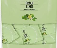 Rebul Lime 2x250 ml Cam Şişeli Kolonya + 50 Adet Lime Kolonyalı Mendil Avantajlı Set