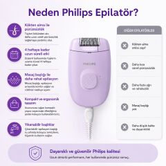 Philips Epilatör Series 2000 BRE237/05 Kablolu Epilatör + Voilet 100 ml Kadın Parfüm Hediyeli