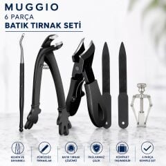 Muggio 6 Parça Batık Tırnak Seti - Batık Tırnak Makası, Pensi, Düzeltici ve Törpü