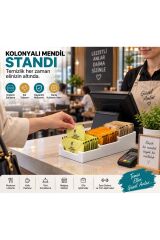 Evcibiz 3 Bölmeli Kolonyalı Mendil Standı Masaüstü Düzenleyici Organizer