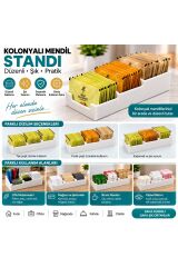Evcibiz 3 Bölmeli Kolonyalı Mendil Standı Masaüstü Düzenleyici Organizer