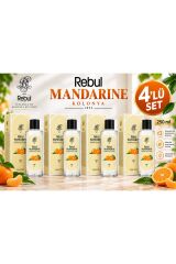 Rebul Mandarine 250 ml Cam Şişe Kolonya 4'lü Avantaj Seti