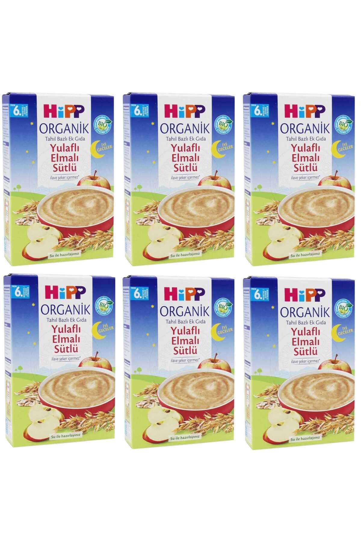 HiPP İyi Geceler Organik Yulaflı Elmalı 6+ Ay Kaşık Maması 250 gr 6 ADET