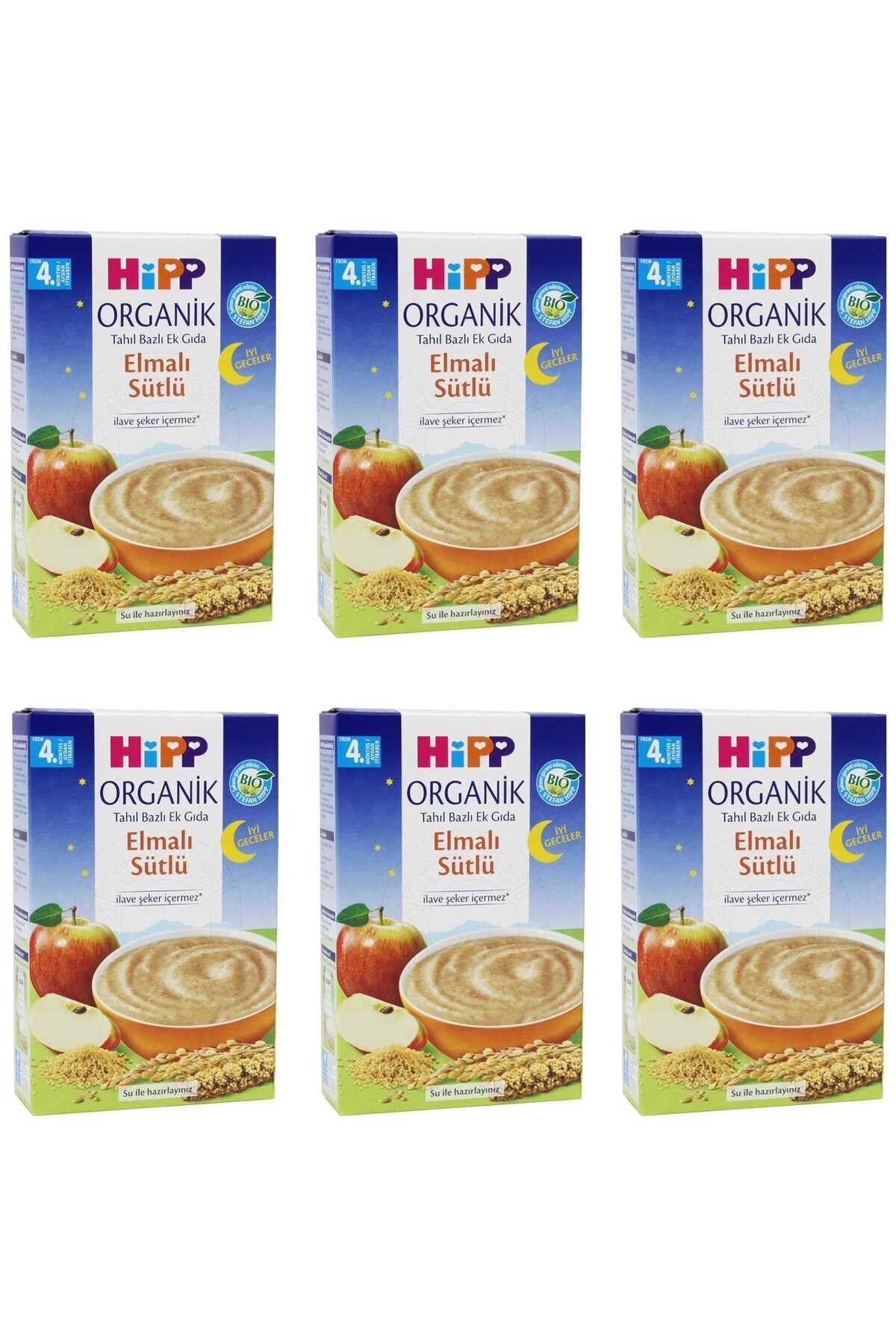 HiPP Organik İyi Geceler Elmalı Sütlü 4+ Ay Kaşık Maması 250 gr 6 ADET