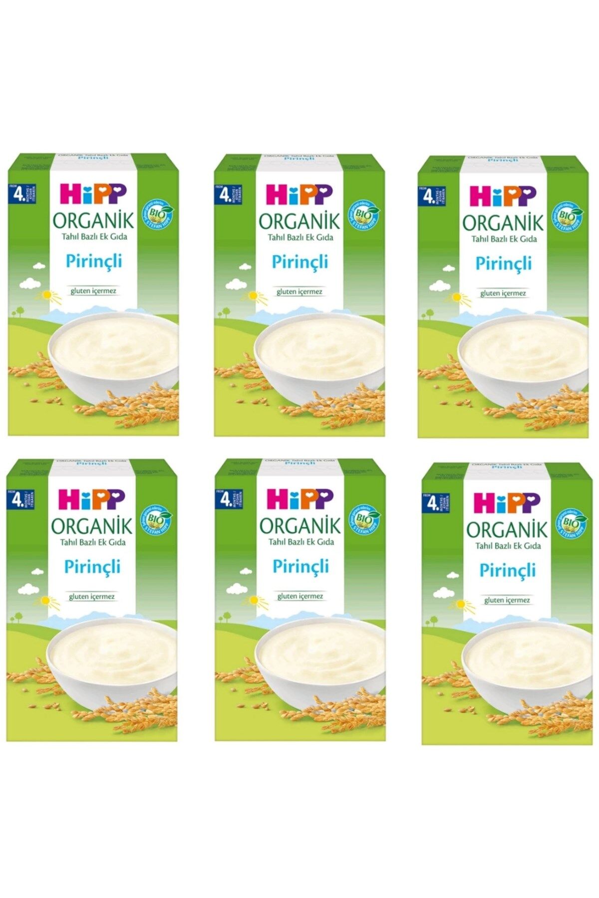 HiPP Organik Pirinçli Tahıl Bazlı 4+ Ay Kaşık Maması 200 gr 6 ADET
