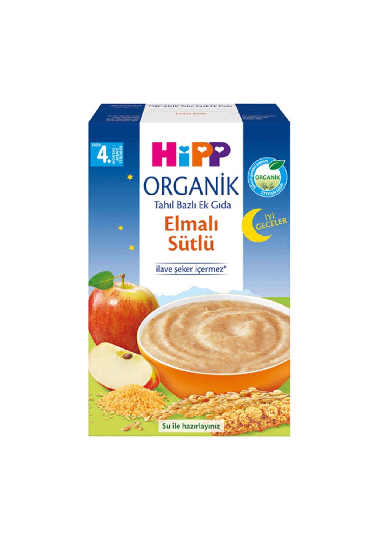 HiPP Organik İyi Geceler Elmalı Sütlü Tahıl Bazlı Ek Gıda 250 Gr * 2 Adet