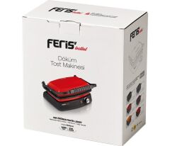 Feris Feristosttat Döküm Tost Makinesi Teflon Kaplamalı Kırmızı